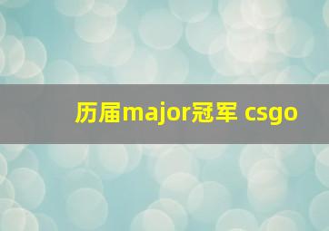 历届major冠军 csgo